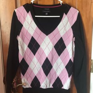 Tommy Hilfiger Argyle Navy/white/pink Sweater.